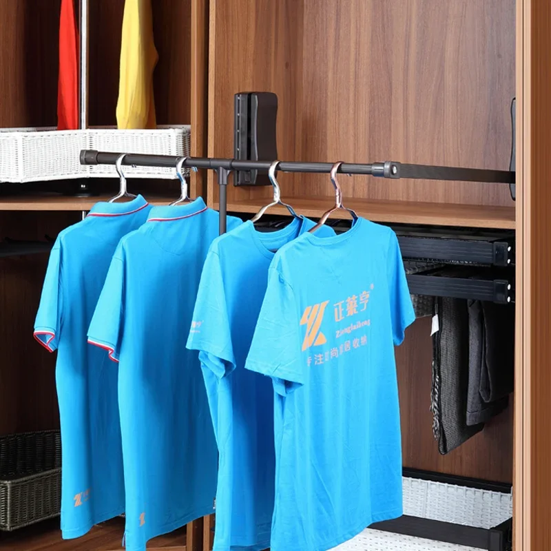 Wardrobe Lift Pull-Down Clothes Rail Load-bearing 30kg Automatic Return Wardrobe Telescopic Clothes Hanger Hardware Accessories