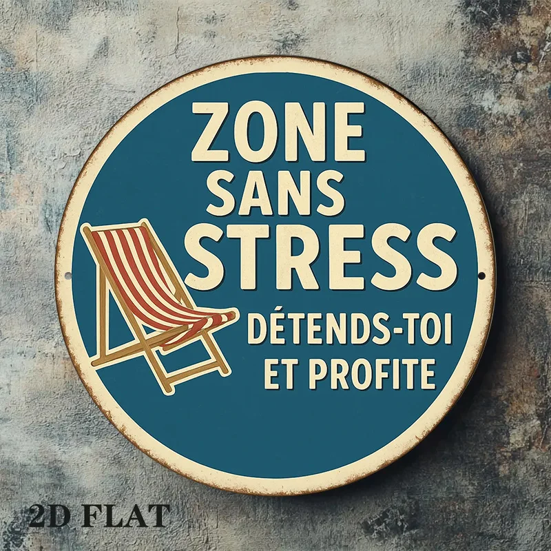 2D Flat - 1pc 8*8In/20X20Cm 2D Flat Round Sign, Vintage Decorative Plaque about 