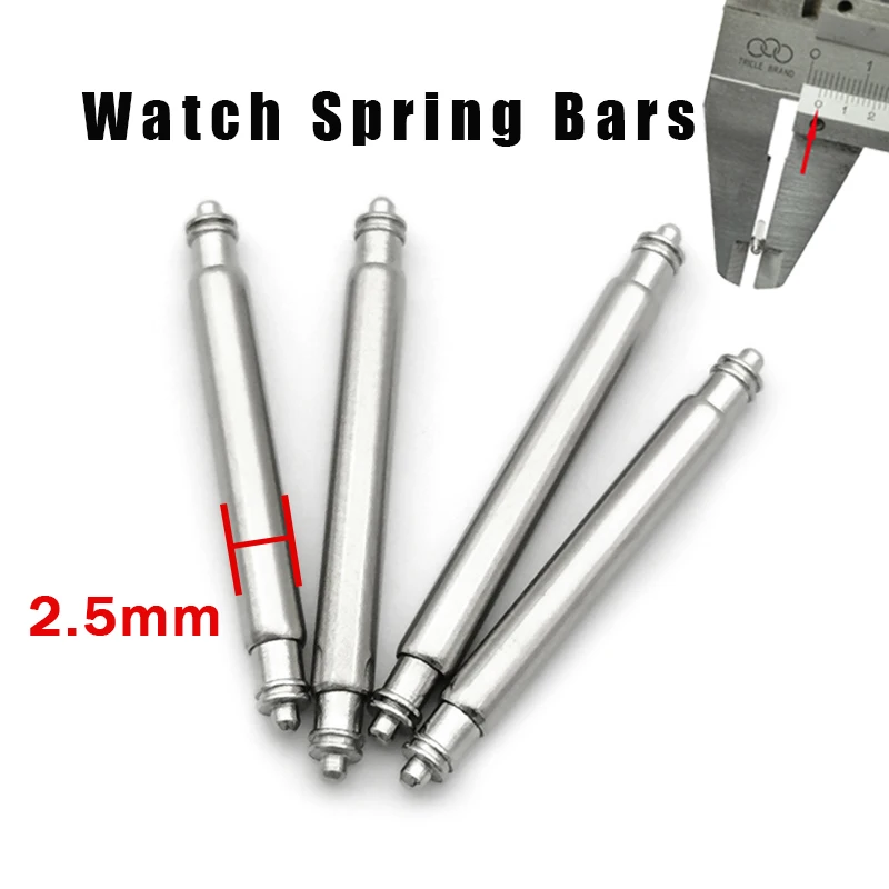 Spring Bars Diameter 2.5mm Stainless Steel Metal Spring Bar Pin for Seiko SKX007 SKX009 Diver Watch Band 20mm 22mm 10PCS 20PCS