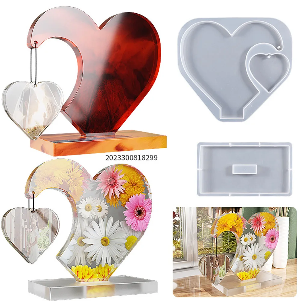 

Heart Shape Base Silicone Molds Hanging Photo Frame Mold Home Decoration Ornament Handmade Gifts