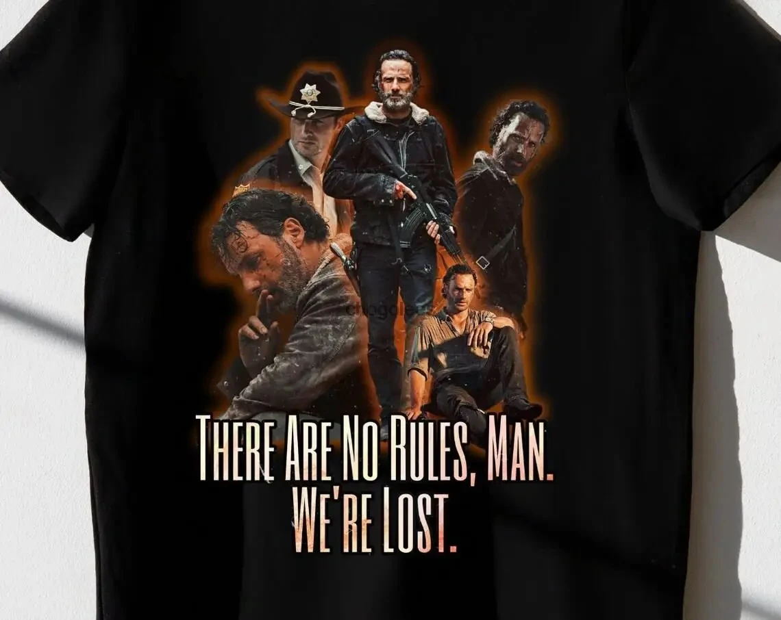 Rick Grimes Shirt  There Are No Rules Man We're Lost Shirt  Walking Dead Shirt  Funny TWD T-Shirt  Walking Dead Meme (2)