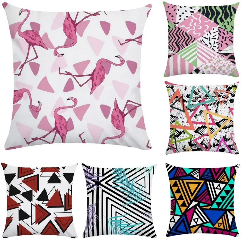 Geometric Triangle Creative Printing Pattern Cushion Cover for Home Living Room Sofa Bedroom Decoration Soft pillowcase