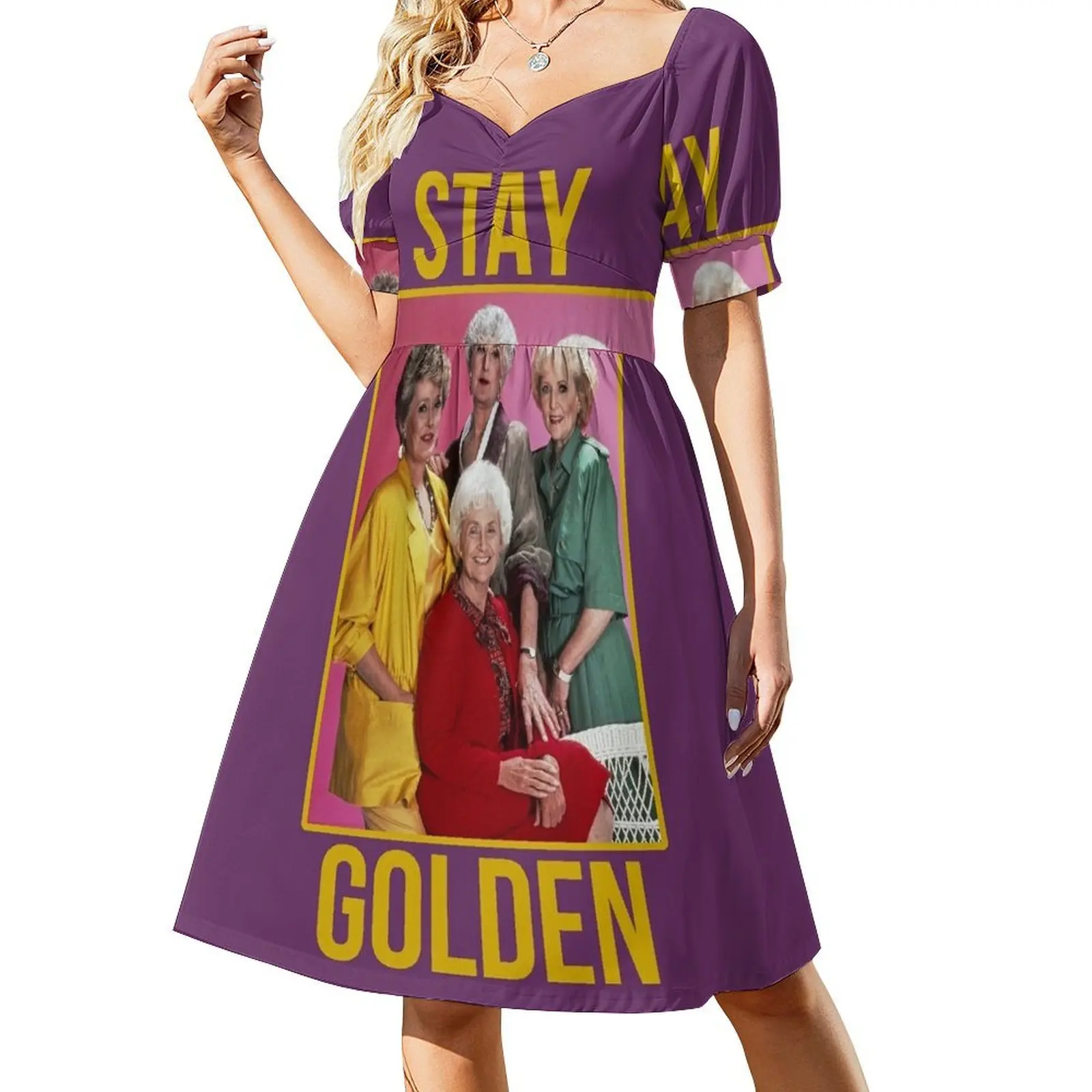 

STAY GOLDEN Short Sleeved Dress Women's skirt dresses korean style long sleeve dresses Dress