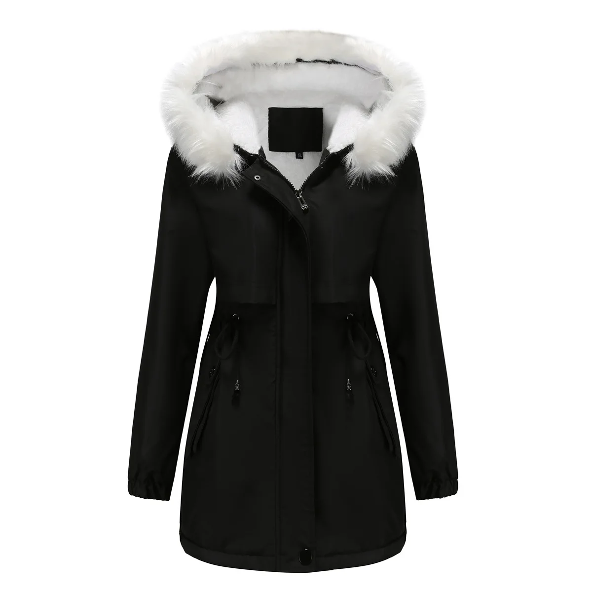 Women's Hoodie Removable Fur Collar Long Sleeve Plus Velvet Pie Overcome