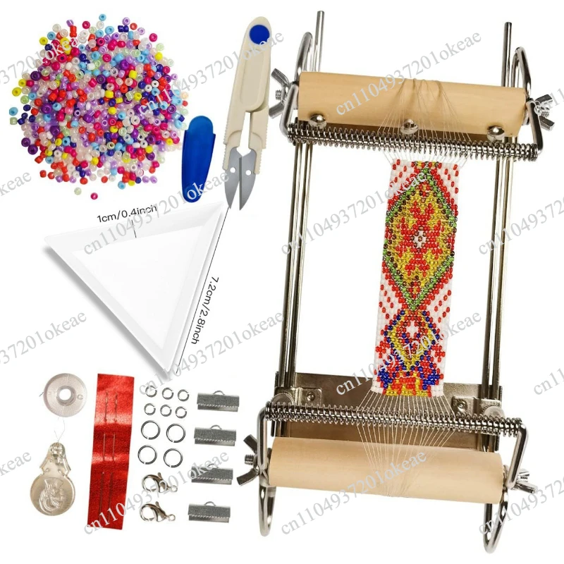 Adjustable bead loom DIY hand-woven bracelet bead threader Stainless steel bead rack