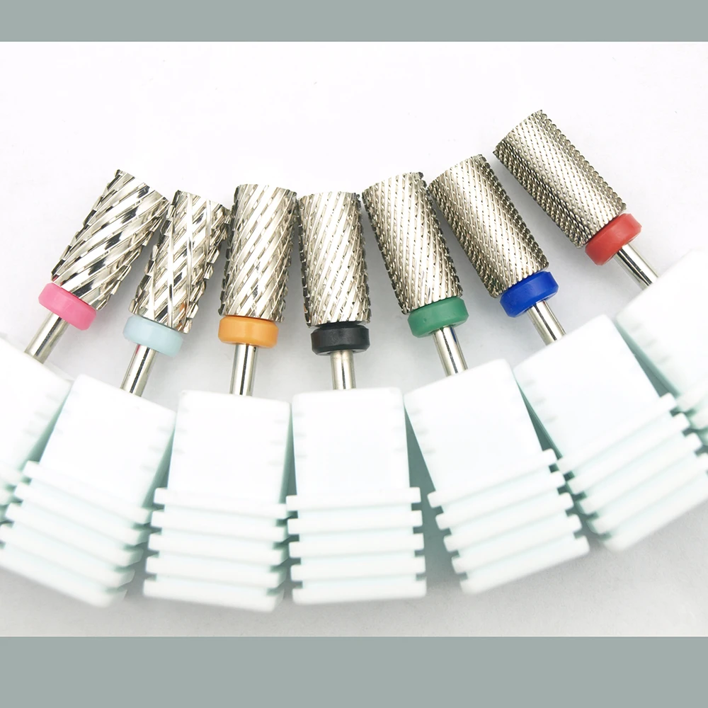 

New Silver 6.6mm Flat Top Barrel Nail Drill Bit, Original Tungsten Carbide Manicure File for Acrylic & Gel Nails