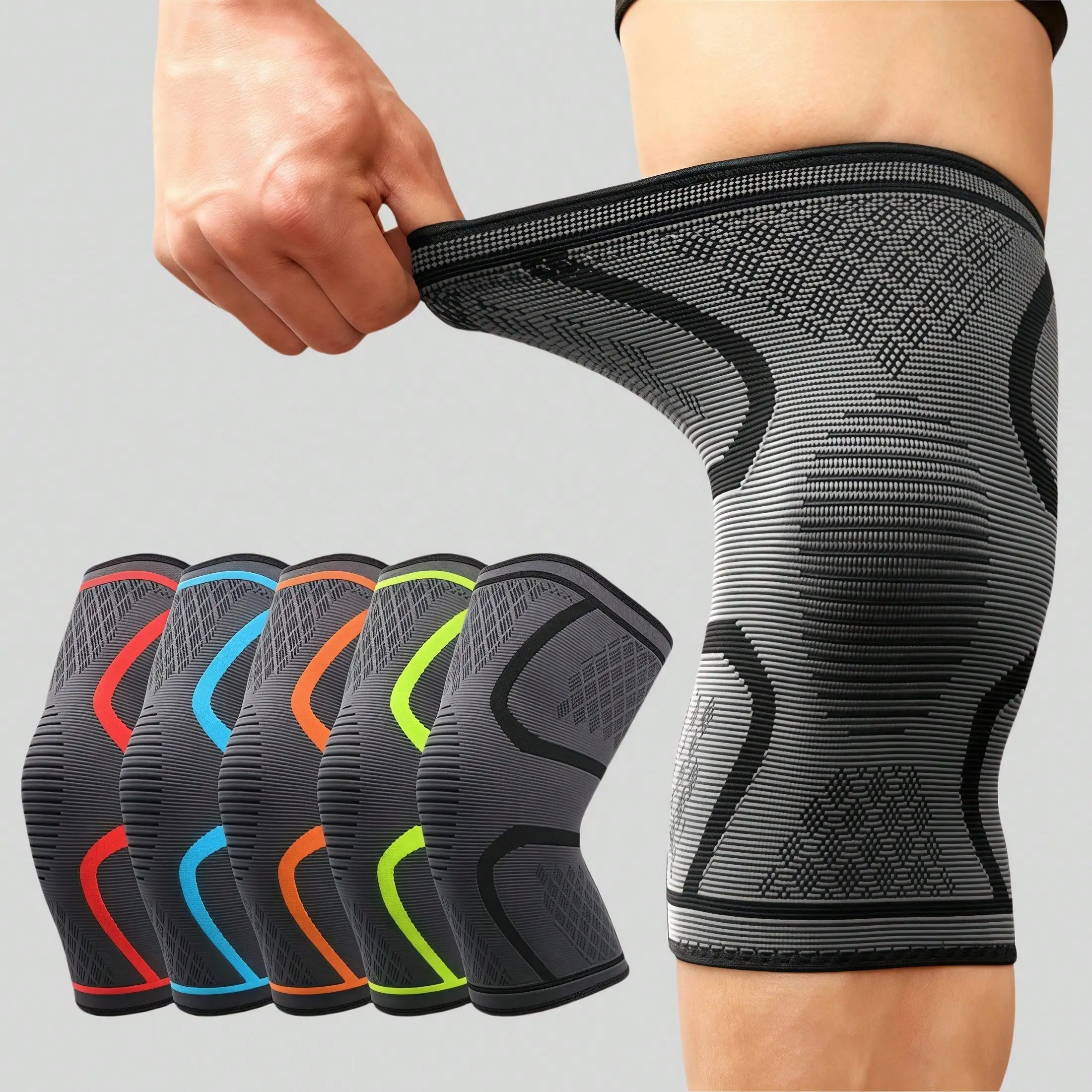 

1pc/2pcs Knee And Sleeve Pads, Knitted Fabric Non-Slip Knee Strap, Sports Joint Protector For Outdoor Running, Basketball, Cycling To Provide Protection And Comfort