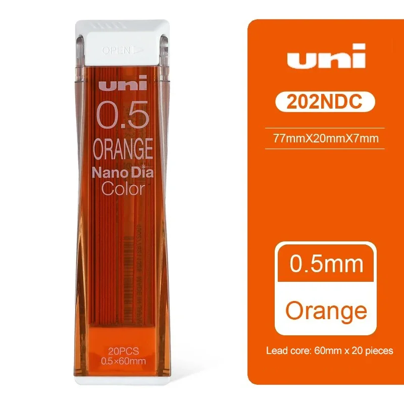 Japan Uni Nano Dia Kleur 202NDC gekleurde Vulpotlood leads vullingen 0.5mm schrijfbenodigdheden Stationaire Mix Cores Schilderen kunst