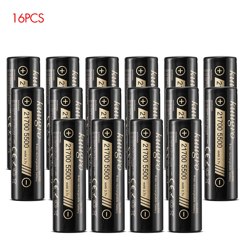 Kuugro ku-55E 21700 5500mAh oplaadbare batterij 3,7V 3C ontlading Hoogvermogen batterijen voor krachtige apparaten