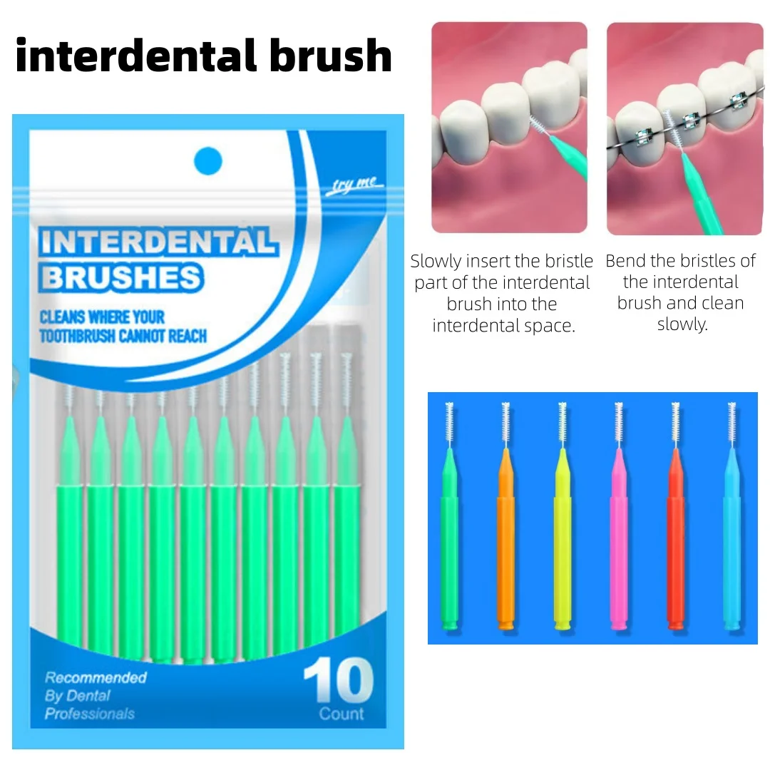 267--فرش تقويم الأسنان بين الأسنان | منظفات ذات شعيرات ناعمة على شكل قلم رصاص للأقواس وفجوات الأسنان #2