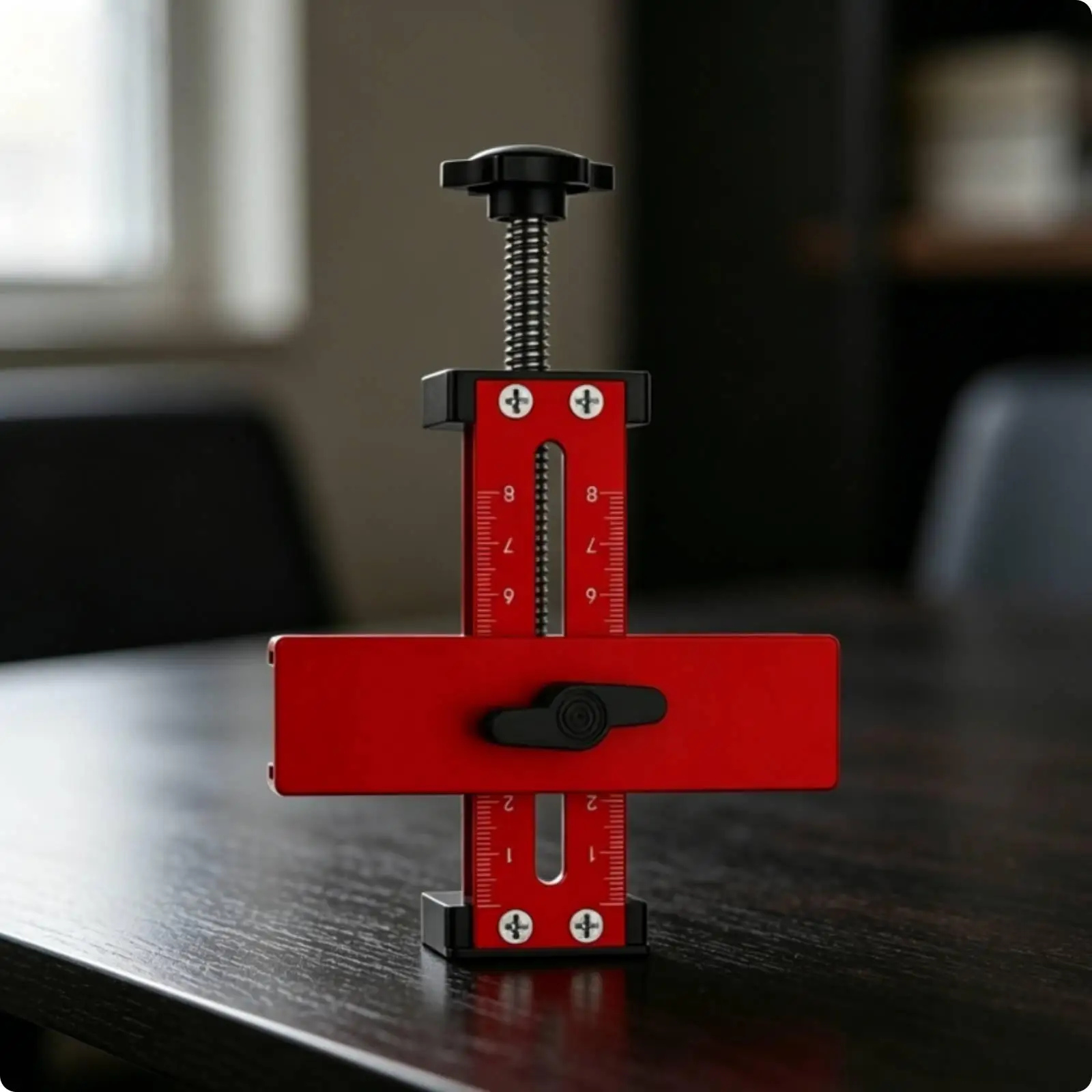 Cabinet Door Positioning Jig Aluminum Alloy Installer for Kitchen Cupboard Hardware Leveling Tool with Padding for Scratch
