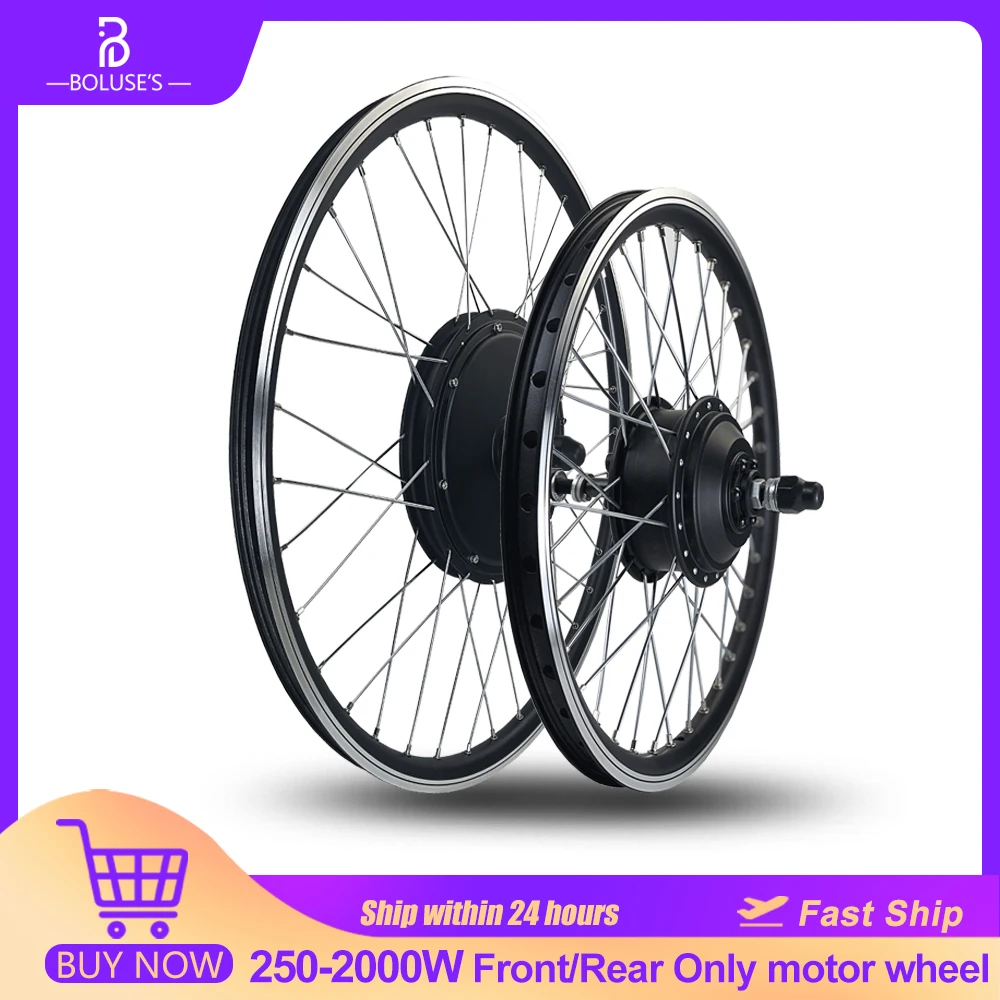 Electric Bike Motor Wheel Front/Rear Wheel Brushless Gearless Hub Motor Front Fork 100mm Rear dropout 135mm-142mm 16-29