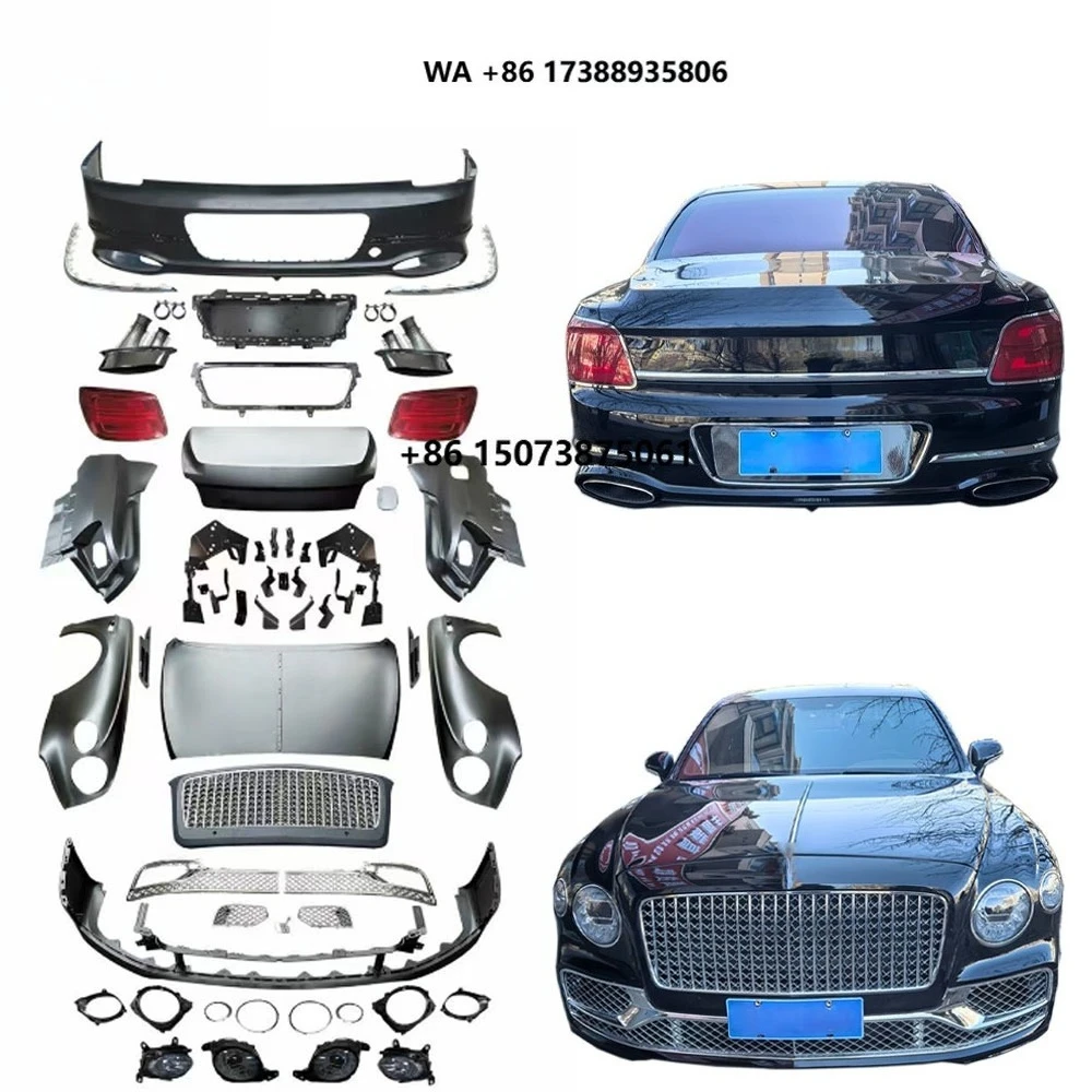 Flying Spur Old to New Body Kit 2020y PP Full Set Bodykit New Auto Facelift Upgrade Set Front Bumper Grille Hood Car Accessory