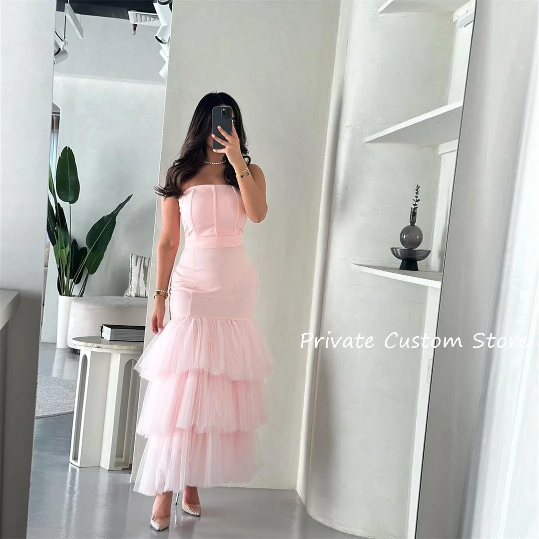 

Saudi Arabia Women Prom Dresses Off Shoulder Pink Mermaid Evening Dress Formal Party Dress فساتين حفلة موسيقية 2024