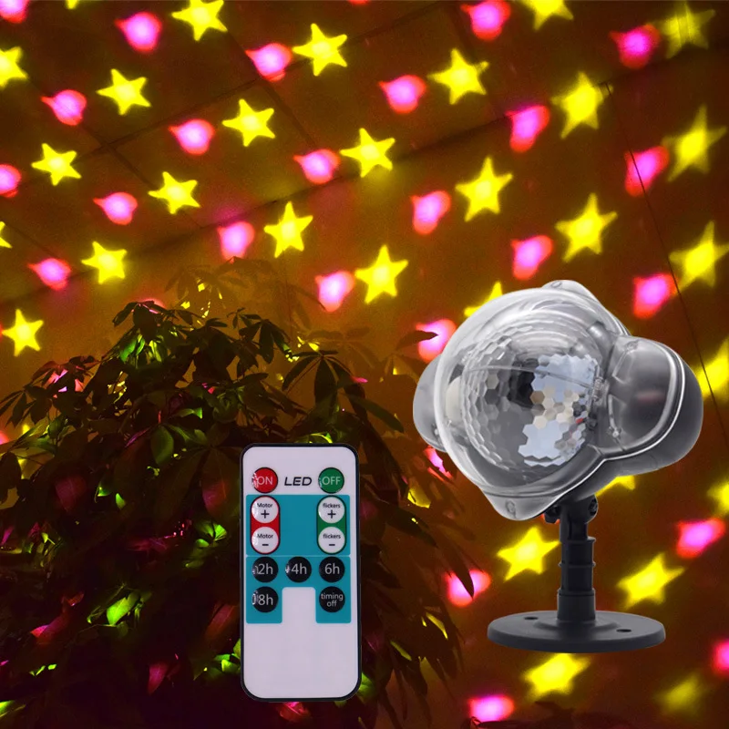 

Mini outdoor waterproof door pentagram pattern heart light led christmas projection light lawn atmosphere light