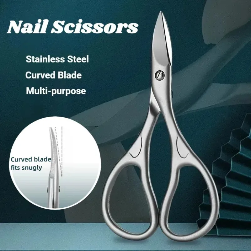1Pcs Multi-purpose Curved Blade Manicure Professional Nail Cutter Scissors Eyebrows Eyelash Pedicure Fingernail Toenail Clipper