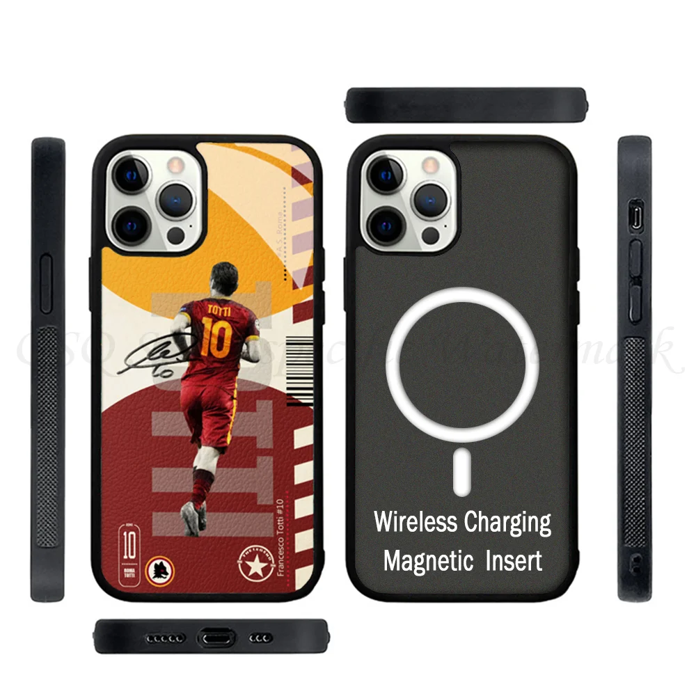 1pc T-Totti Phone Case Strong Magnetic For IPhone 15 14 13 Pro Max 11 12 Mini Alex Mirror For Magsafe Wireless Charging Cover