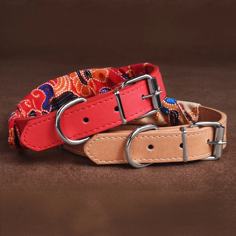 PU Leather Collar Suitable for Both Cats and Dogs, Fashionable and Versatile Dog Drool Bib Collar view 2