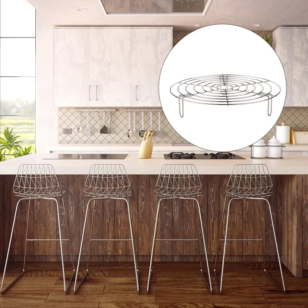 

1pc Stainless Steel Steaming Rack 24Cm Heavy-Duty Rust-Proof Kitchen Holder Anti-Scald Design Cooking Supply