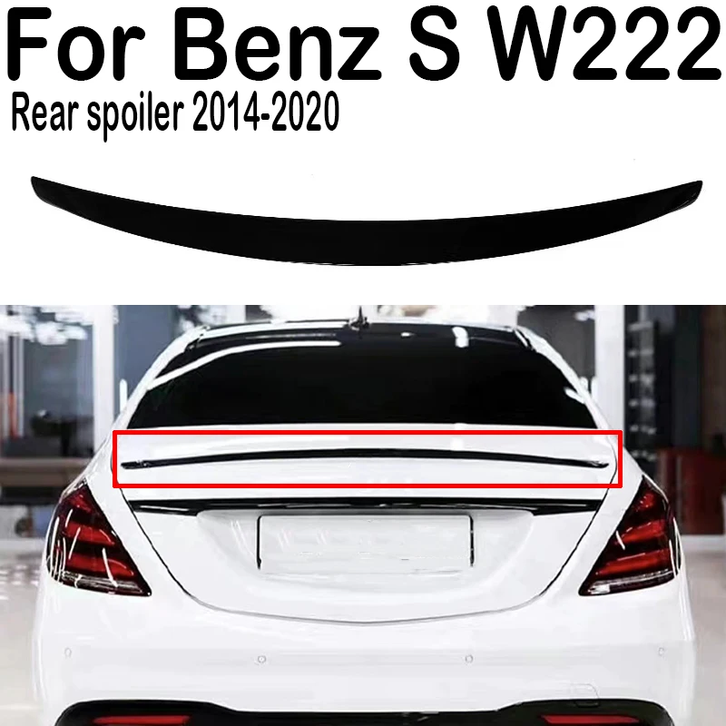 

For 2014 15 16 17 18 19 20 Mercedes Benz S Class S300 S350 S400 S500 S550 S63 Rear Trunk Lid Boot Car Spoiler Wings Tuning