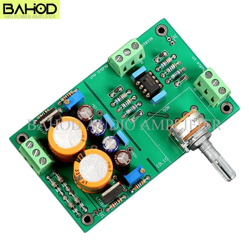 

BOHAD Dual Op Amp Preamp Board 5532 HiFi Home Audio Sound Amplifier Board ALPS27 Potentiometer All Straight Coupled