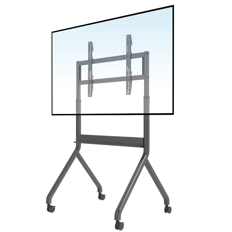 NB P220 75-90 Inches Electric Herringbone Mobile TV Bracket Video Conference Rack with Wheels Flat Wall Stand TV Mounts & Carts