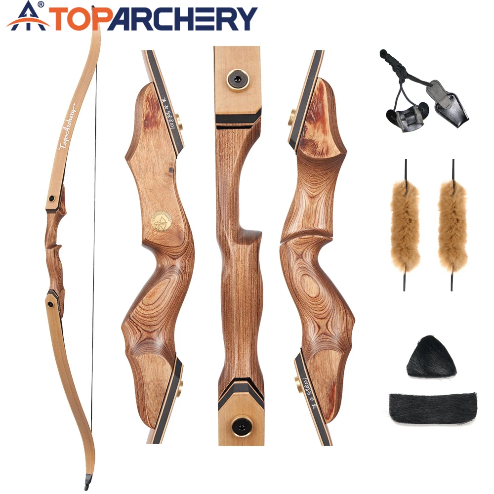 

Toparchery 30-50lbs Archery Recurve Bow 60inch Right-handed Wooden Take-down Bow for Outdoor Shooting Hunting