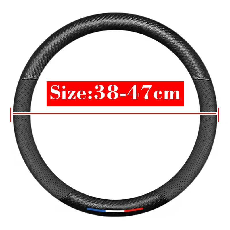 Large Size Bus Truck Steering Wheel Cover Leather Embroid Car Steering Wheel Cover Interior Accessories 38cm 40cm 42cm 45cm 47c