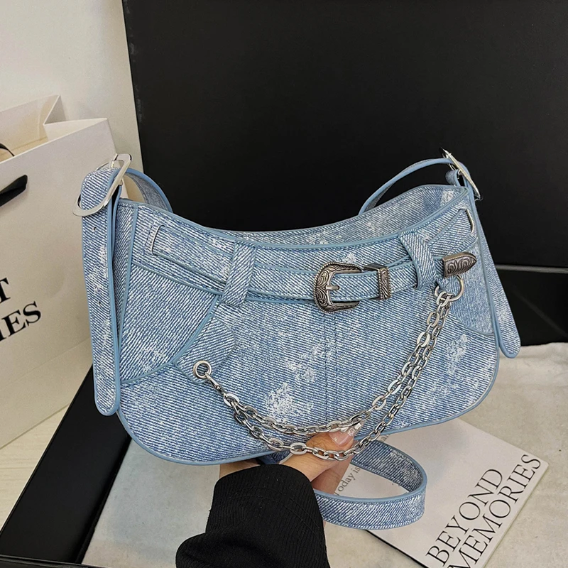 

Summer Bags For Women Denim Color Jeans Design Bag Women Crossbody Bag 2024 Fashion Style Shoulder Satchel Purse Blue Denim