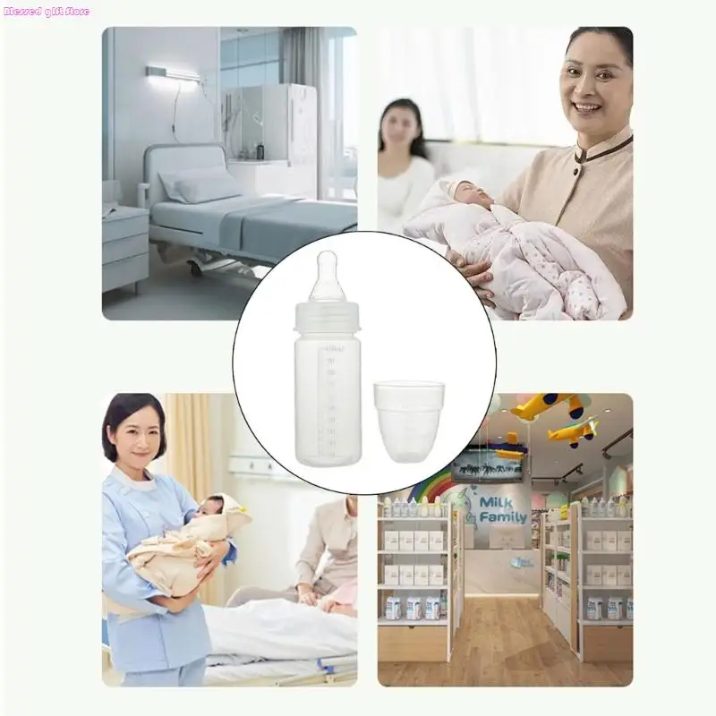 

D0JC Disposable 100ml Milk Bottle Travel Design with Anti Dust Cover for Infants Baby
