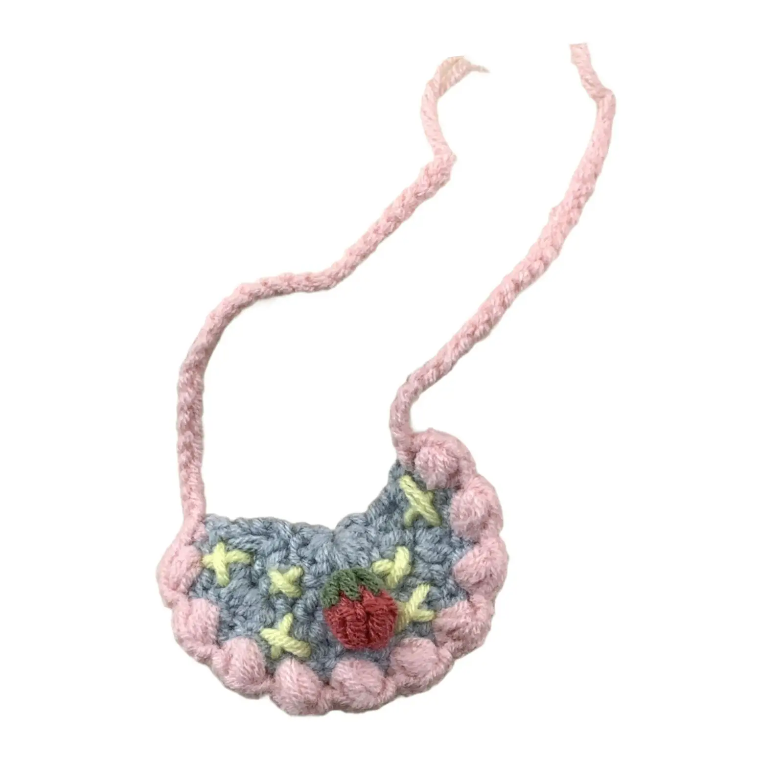 Handmade Woolen Yarn Bib Knitted Doll Clothes Accessory for Stuffed Animals Plush Doll Decorative Dress Up