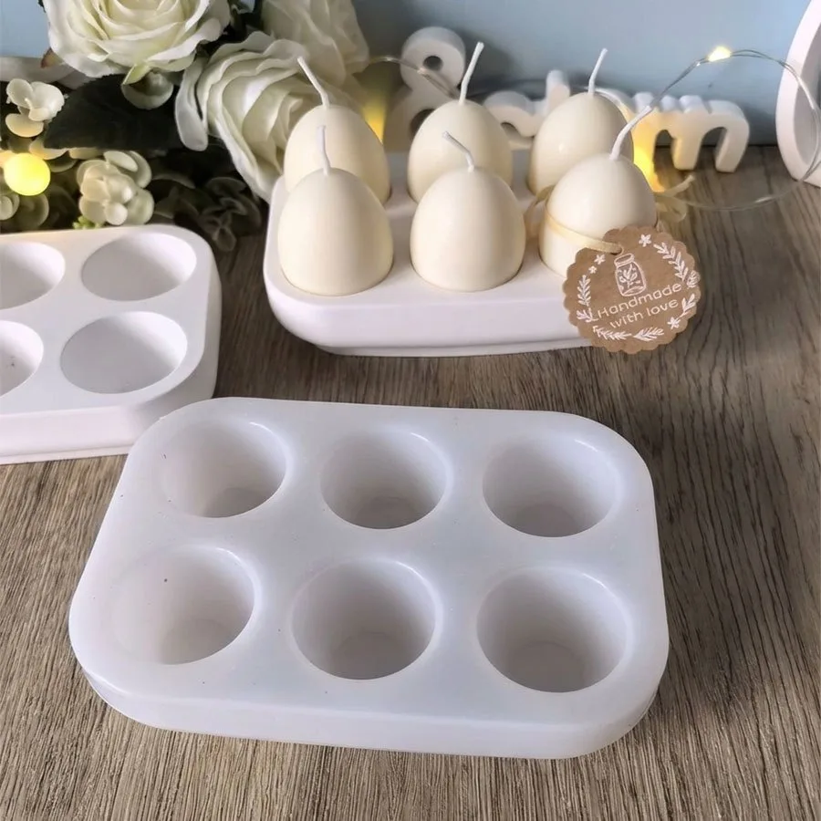 [Resin Mold] 6-Cavity Egg Tray Silicone Mold, Easter Egg Tray Decorative Shelf, Cement Clay Plaster Epoxy Resin Casting Mold - view 4
