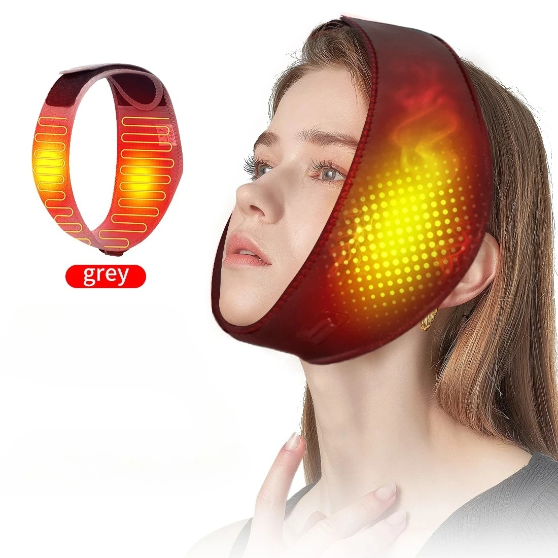 

Electric Jaw Massager 3-Speed Thermal Therapy V-Shaped Support TMJ Discomfort Relief Facial Muscle Relaxation Snug Fit Design
