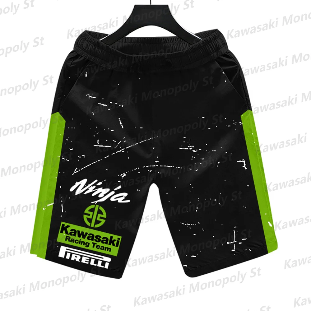 23/24 New Men Kawasaki Factory Team SBK Motorcycle Racing Cycling Suit Quick-Drying Sports Shorts Men KID/Adult Training Clothes