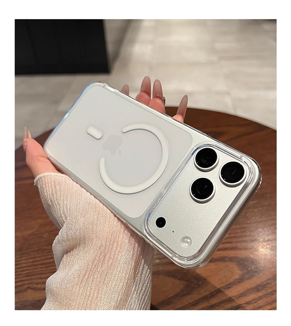 Ultradünne Transparente Hartschale für Magsafe Hülle für iPhone 18 17 Pro Max Air 16 15 14 Plus 13 12 Pro Magnetische Kabellose Ladehülle – Detail 14