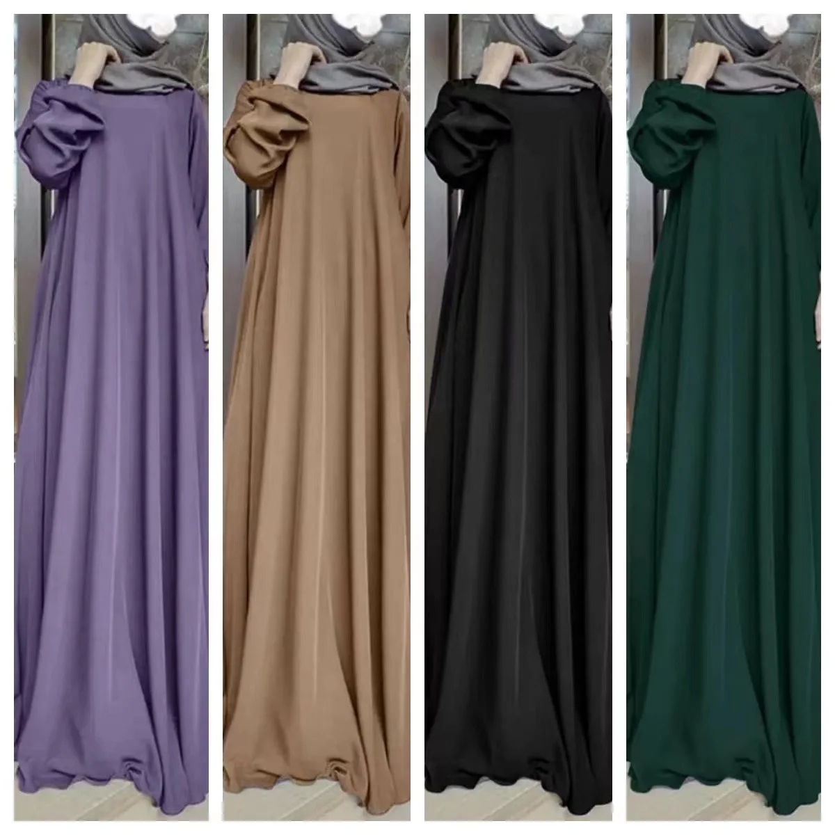 Eid Abaya musulmano per le donne abito lungo arabo solido Jalabiya vestito Ramadan marocco modesto Dubai caftano Islam abiti Abaya abiti