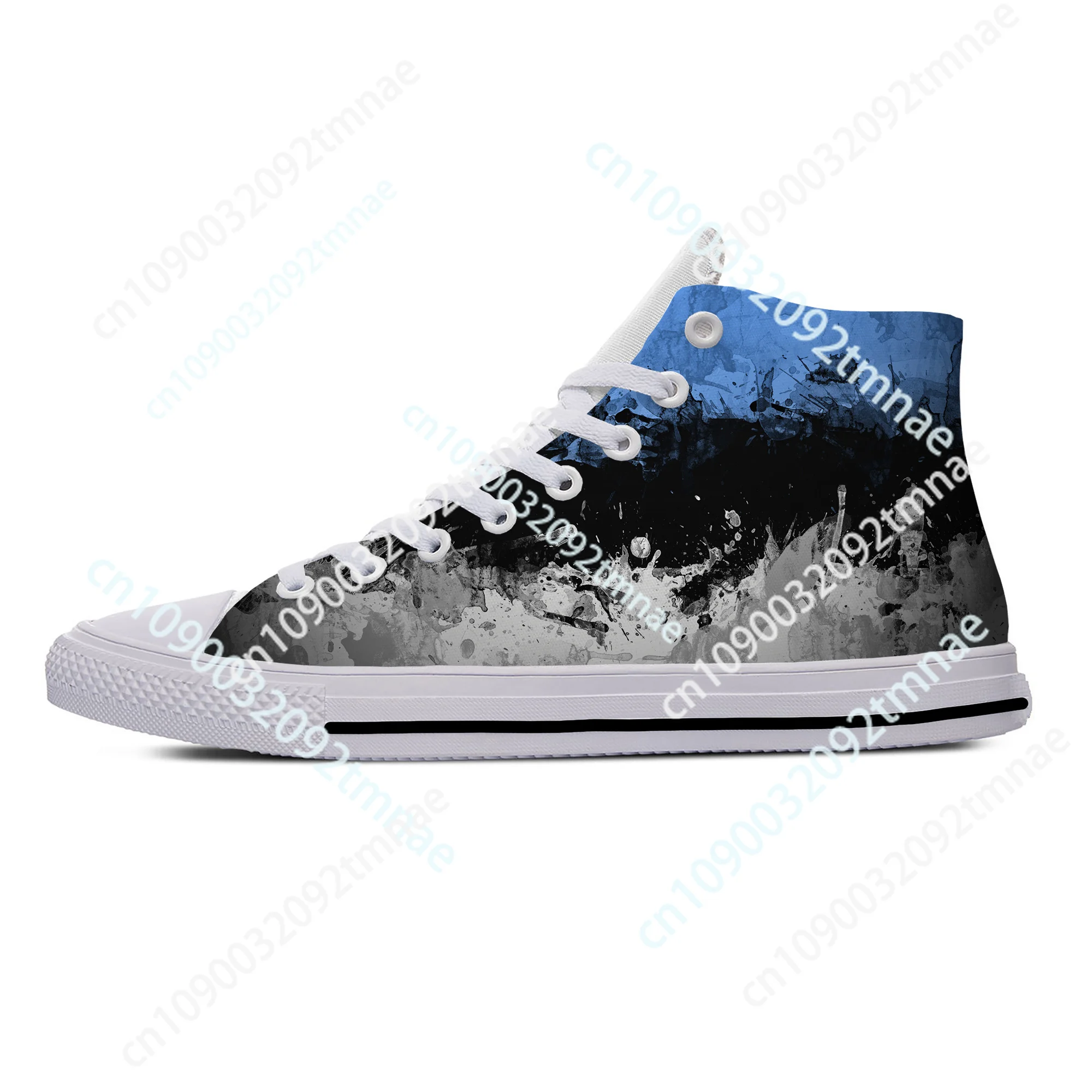 

Hot Estonia Estonian Flag Patriotic Pride Fashion Casual Cloth Shoes High Top Lightweight Breathable Custom Men Women Sneakers