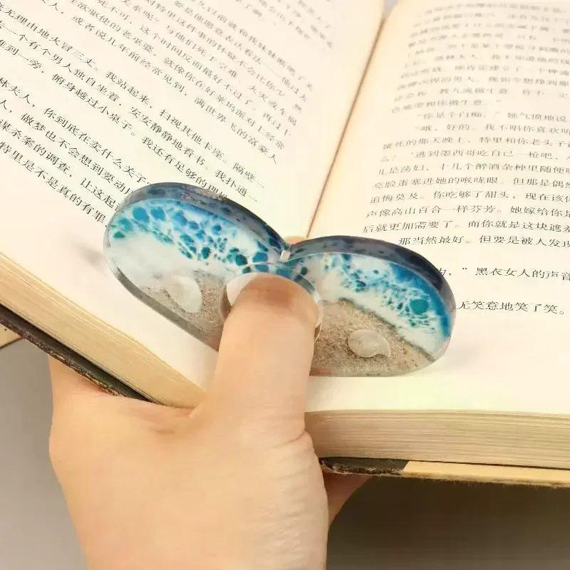 1/2Pcs Creative Ocean Beach Book Page Holder Reading Aid Thumb Book Support Book Expander School Supply Convenient Resin Durable