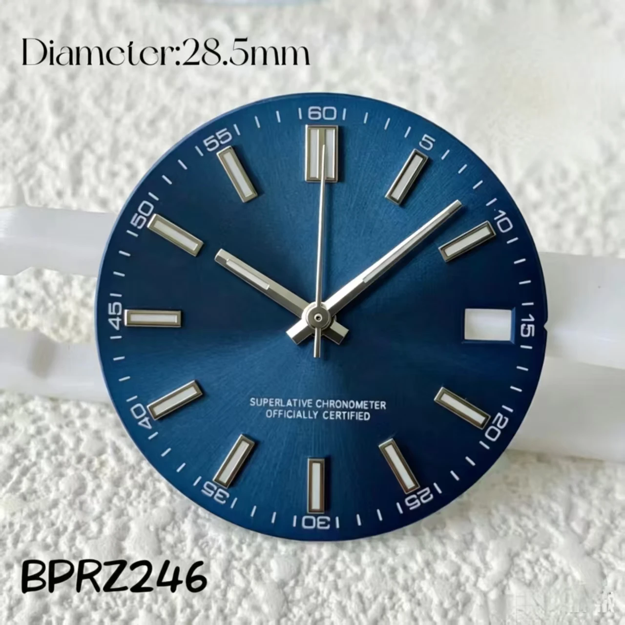 28.5mm Hot sales S Logo NH35  date blue Luminous Dial Suitable For NH35 NH36 Automatic Movement 29mm S dial Watch Accessorie