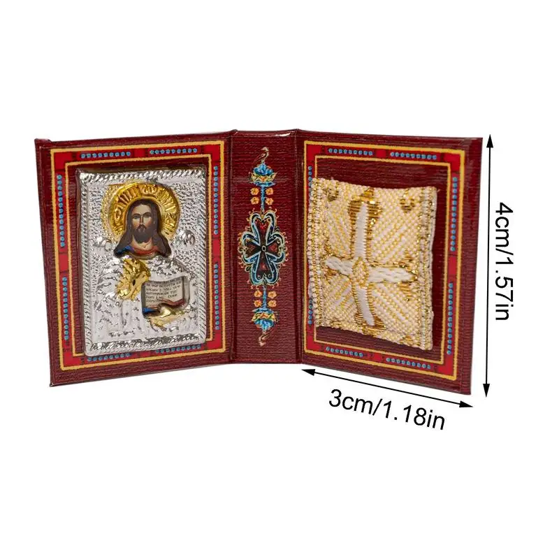 Kleines Evangelium-Amulett, Dekoration, Gebetsamulett, kleines Evangelium mit dem Jesus Christus, enthält ein Amulett innerhalb des Evangeliums