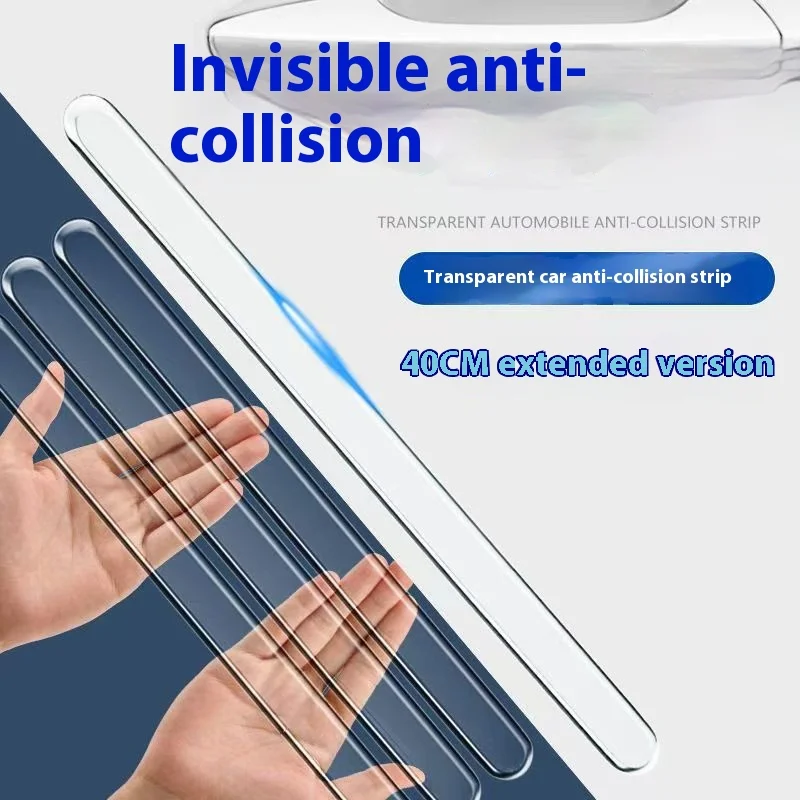 4PCS Extended Door Bumper Strips Transparent Body Protection Film Anti-scratch Door Edge Collision Sticker Protective Film