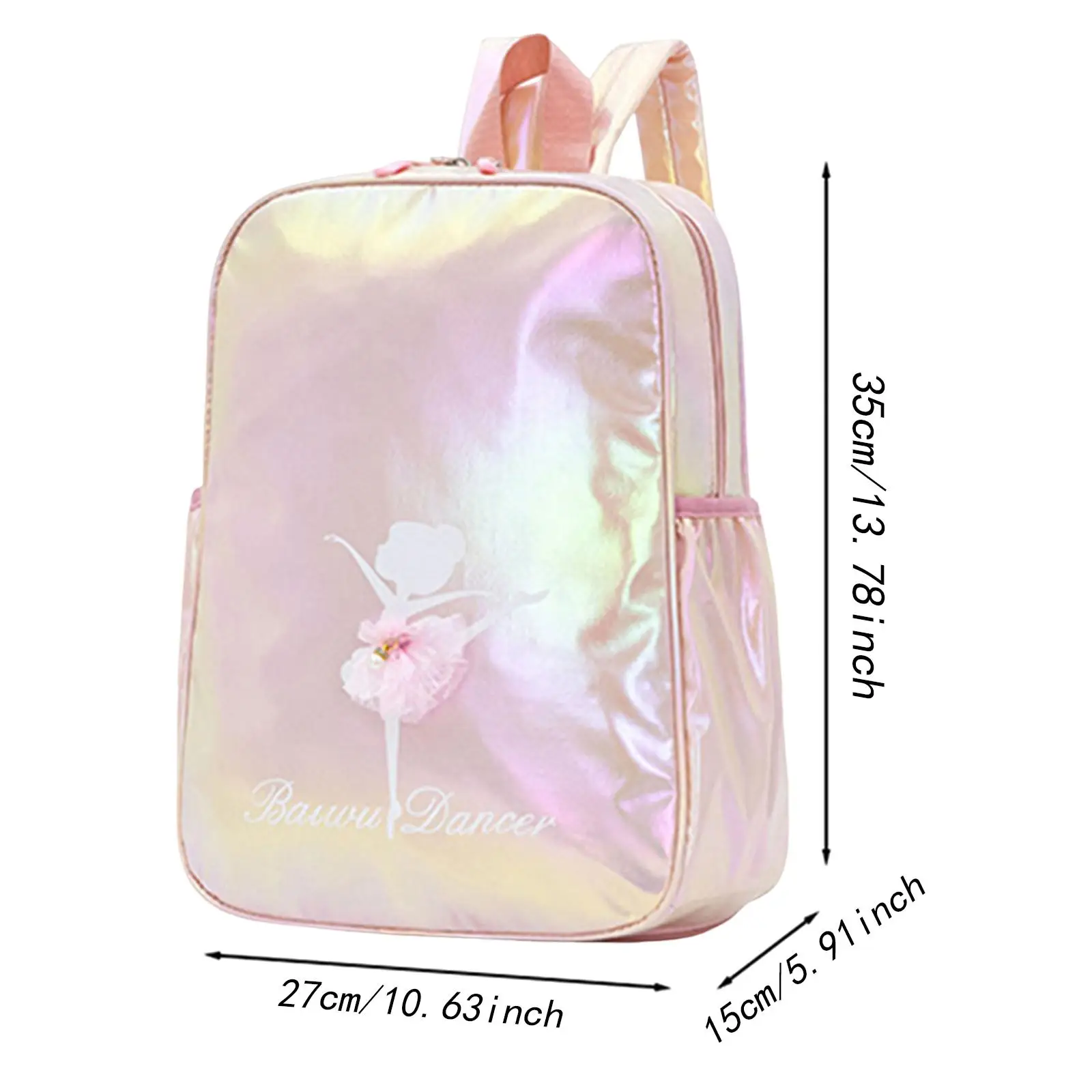 Cute Kids Ballet Backpack for Girl Dancers Portable Dance Bag with Shoe Compartment Sturdy Casual Daypack Adjustable Shoulder
