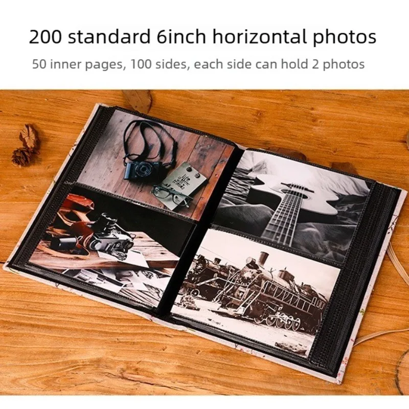 6 Inch  Large Capacity  New Elastic Band Cloth Album 4R200 Album Horizontally Placed Family Album