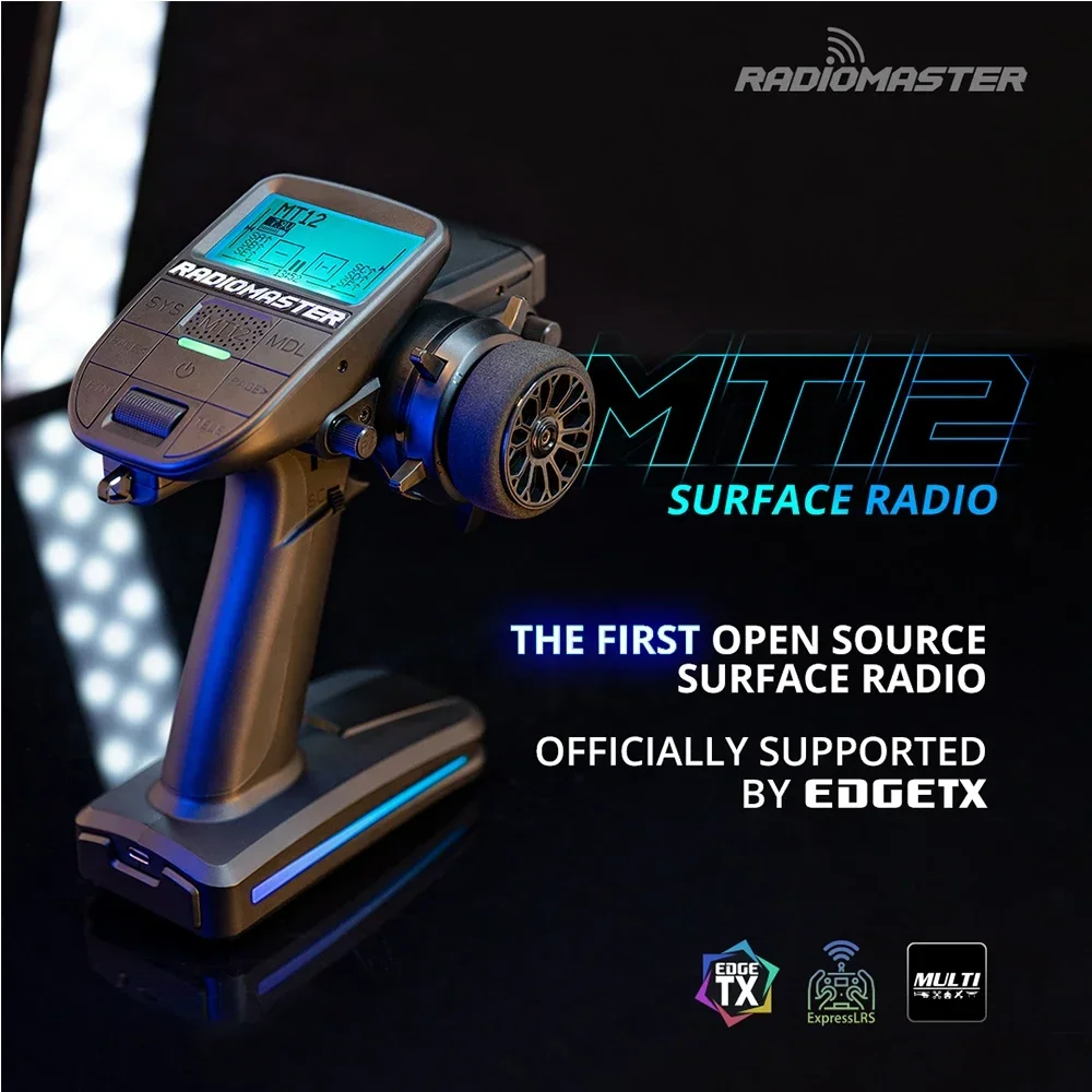 RadioMaster MT12 Gun Grip Remote Controller, EdgeTX Open Source 2.4G ELRS Transmitter for RC Car Boat Model