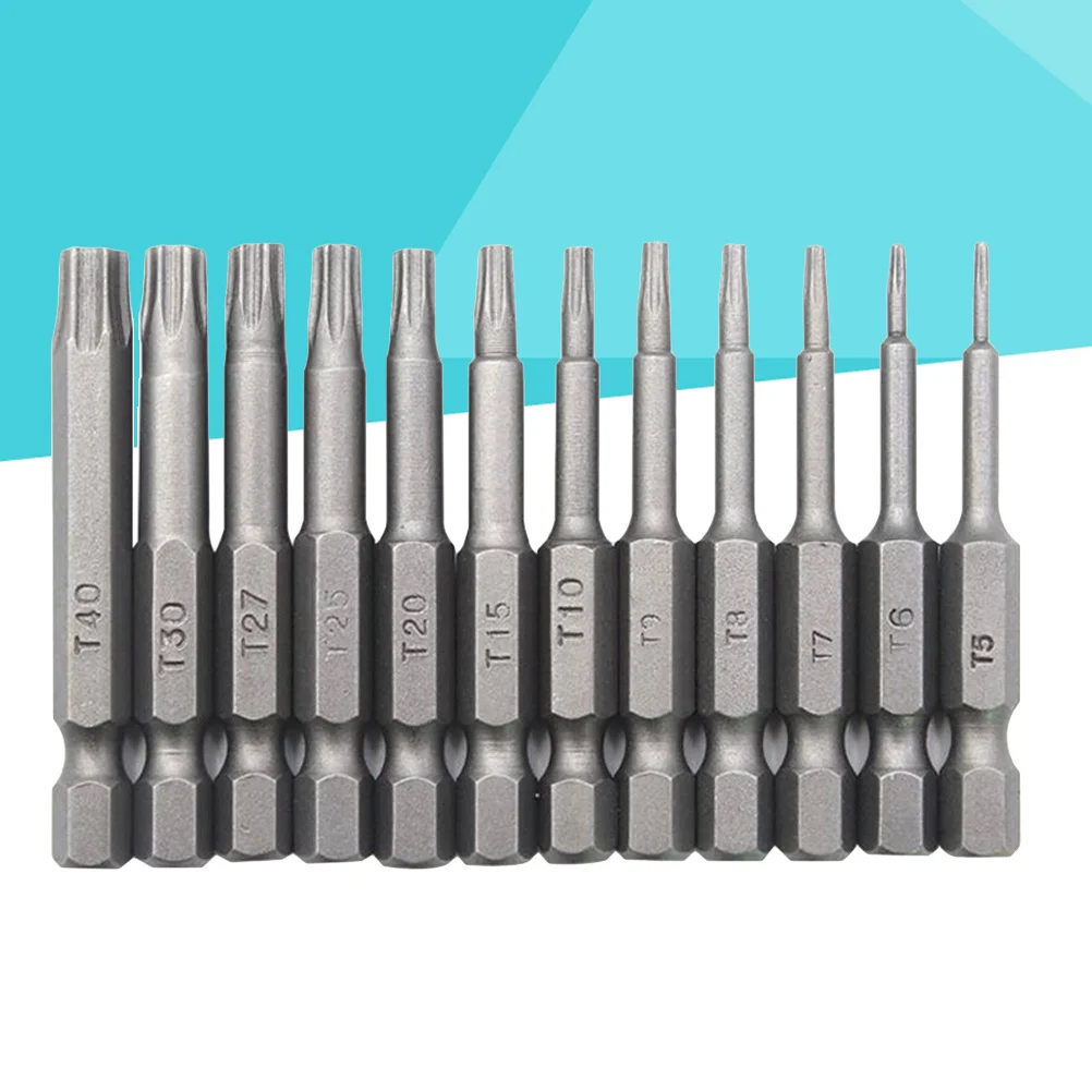 

12Pcs Hollow Plum Screwdriver Bit Professional S2 Alloy Steel Multi Tool for Carpentry Repair Jobs Hollow Plum Screwdriver Bit