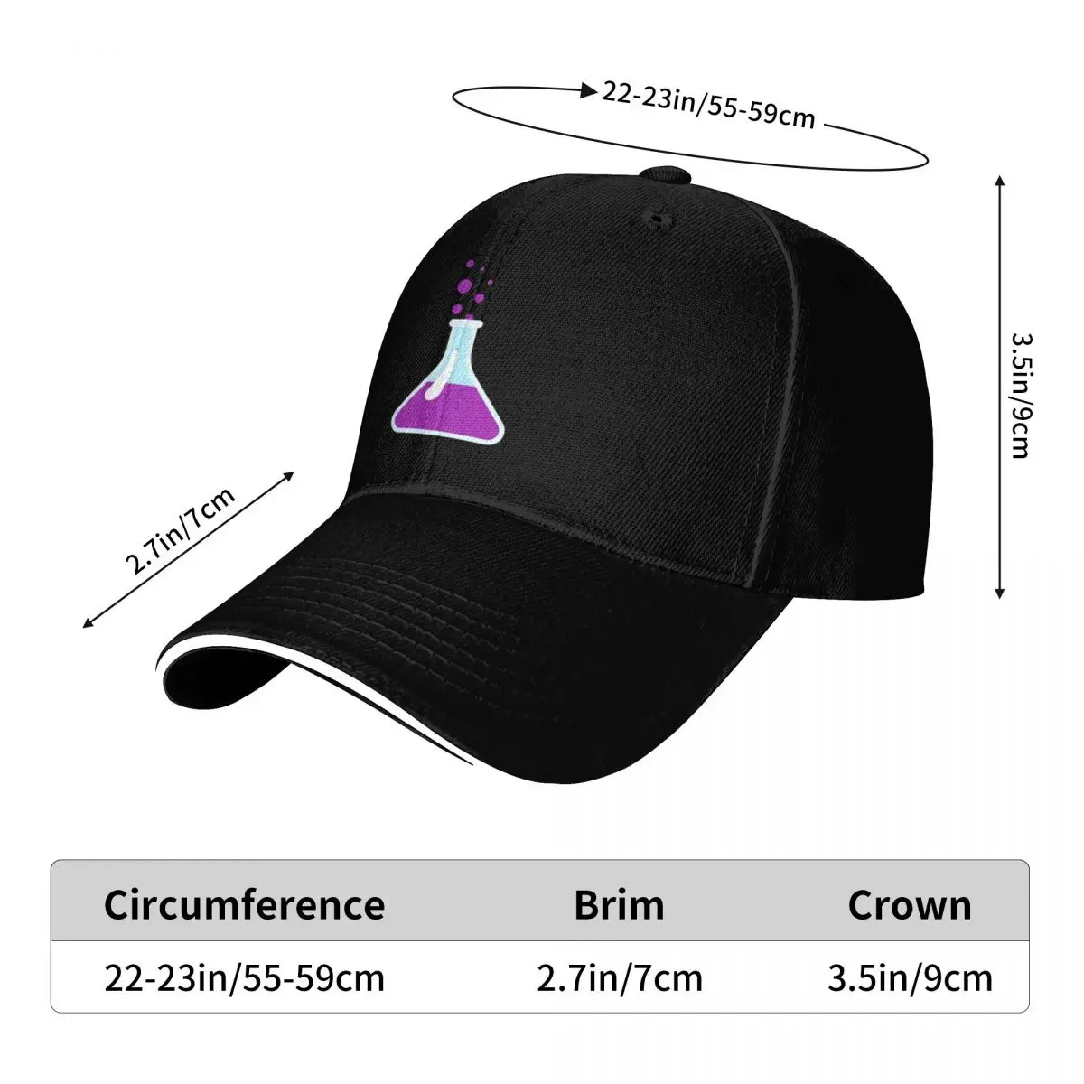 Spectrum test tube - Funny Back to School Baseball Cap hard hat Luxury man cap sailor cap for men For Girls Men's