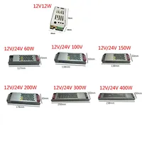 DC 12V 24V Switching Power Supply AC110-250V Mute Lighting Transformers 60W 100W 200W 300W 400W LED Light Driver Power Adapter
