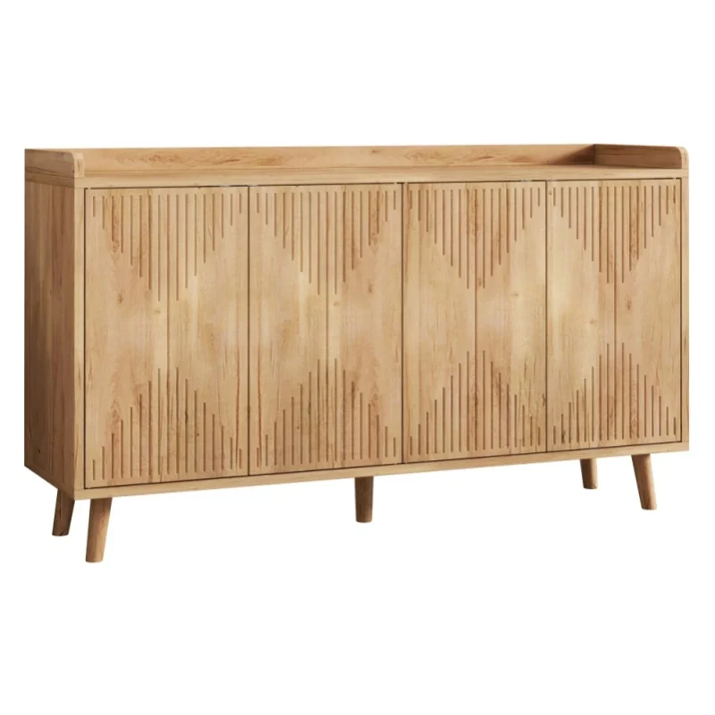 Sideboard-Schrank mit 4 Türen und verstellbaren Regalen, Küchenschrank, Buffetschrank für Wohnzimmer und Esszimmer, 140 x 40 x 84 cm, Möbel für den Hausgebrauch zur Aufbewahrung von Geschirr, Büchern