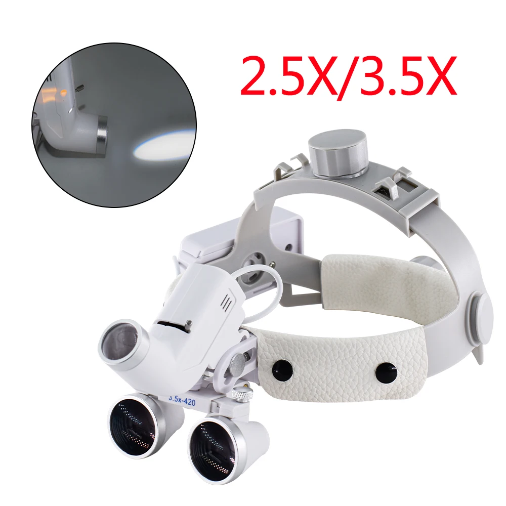 

High Quality Magnification 5W Focusing Headlight With Medical ENT Loupe Binocular Magnifier 2.5X 3.5X Optical Surgical Type