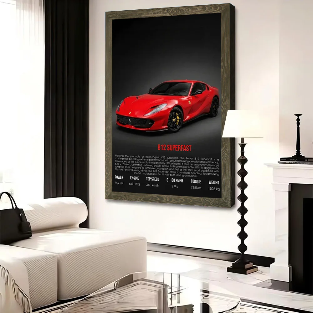 Supercar 812 Superfast Printed Canvas Poster Personalized High Quality Wall Art Paintings for Living Room Decorations Home Decor - view 4